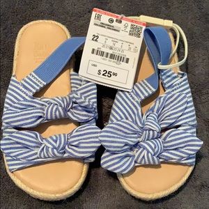 Zara Blue and White Striped Kids Sandals